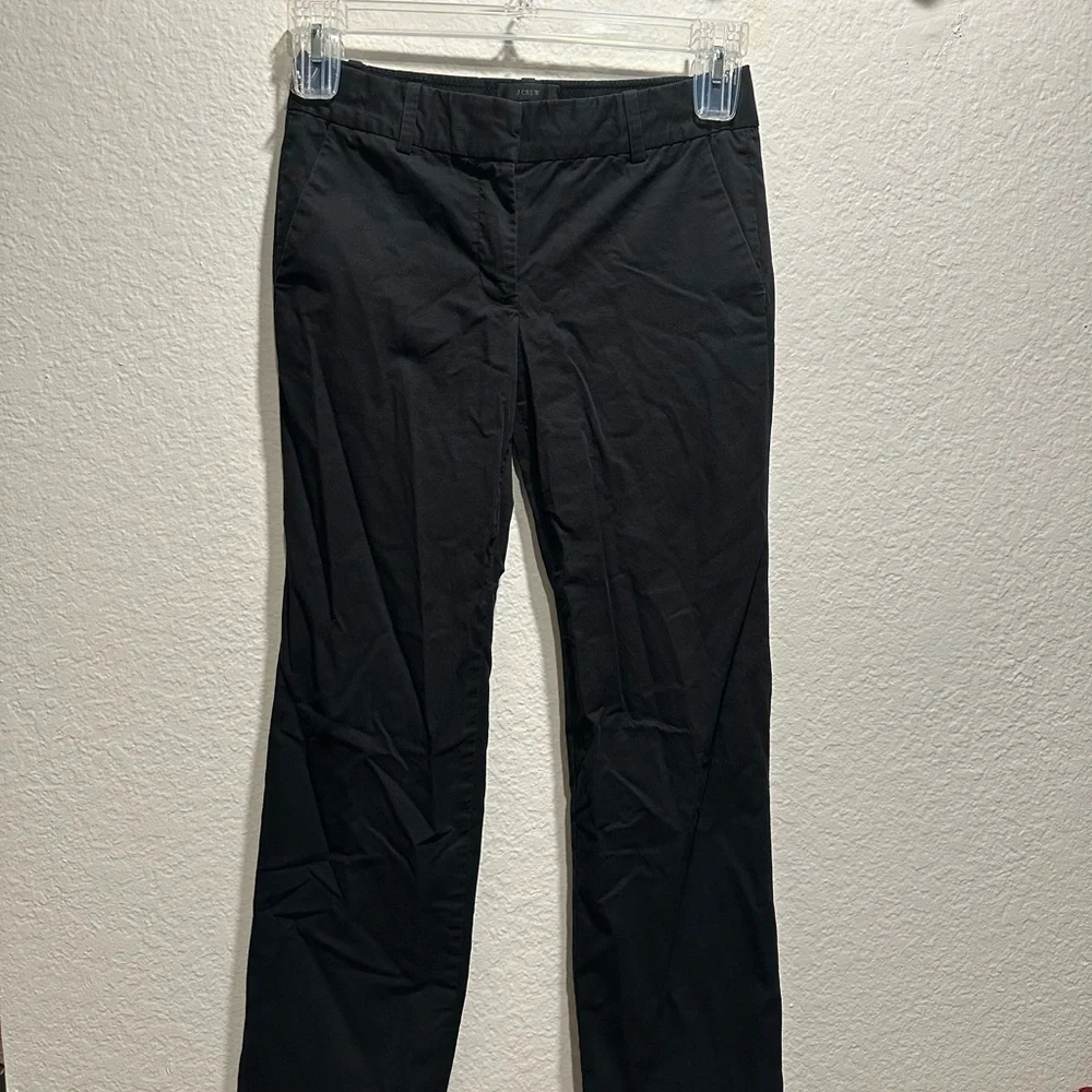 J.Crew Black Café Trouser Straight Leg‎ Pants - Size 0P